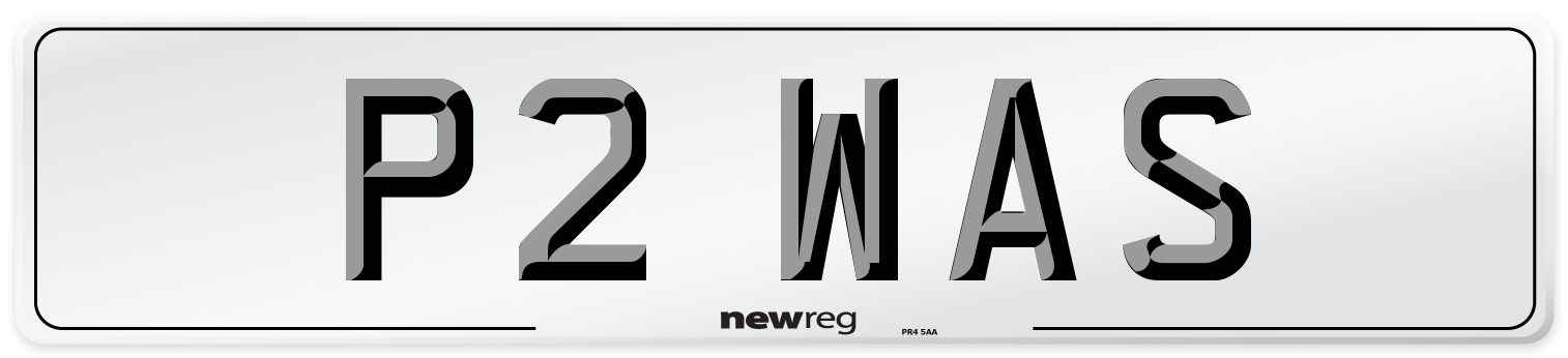 P2 WAS Number Plate from New Reg